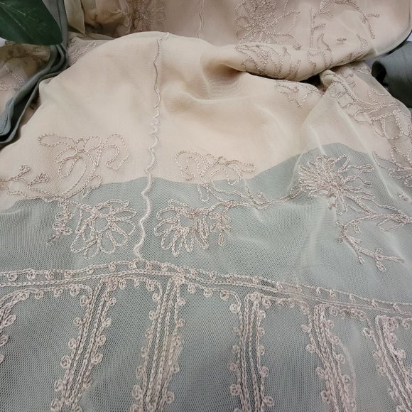 New Victorian Trading Co Hopeless Romantic Lace Dress Blush Green Cottagecore M - Picture 13 of 16